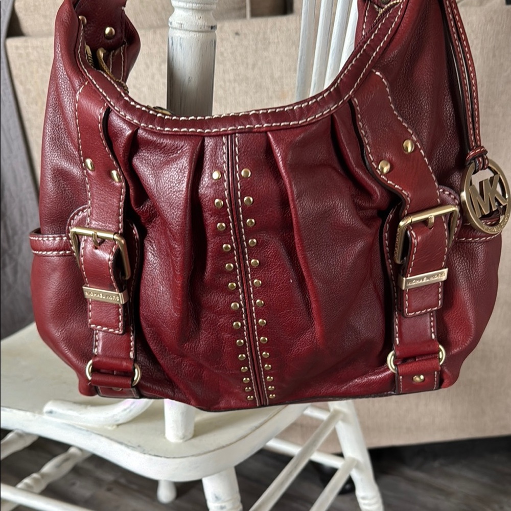 Michael Kors Red Leather Shoulder Bag - Picture 2 of 6